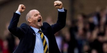 Steve Clarke celebrates late winner against Cyprus