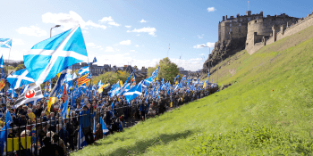 Independence march near castle