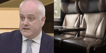 Mark Ruskell and empty first class rail seats