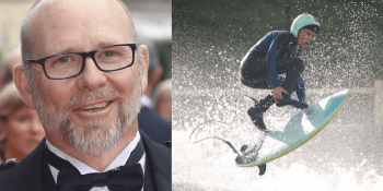 Jason Connery and surfer