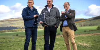 Stuart Batty SSE Senior Project Development Manager, Simon Oldham Highland Spring Group Managing Director, and Jim Fairlie MSP