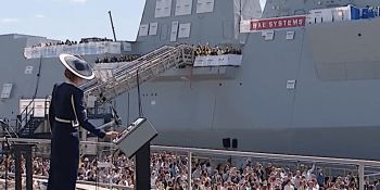 Duchess of Rothesay launches HMS Glasgow