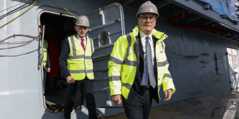 Starmer and Healey on HMS Glasgow