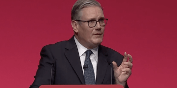 Keir Starmer at conference 2025