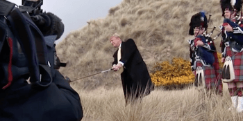 Trump at Aberdeen course