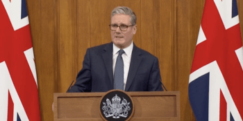 Sir Keir Starmer giving defence speech