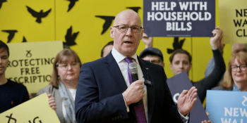 John Swinney speaking at Coffee Saints