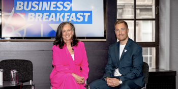 Alison McRae, senior director at Glasgow Chamber of Commerce with Phil Batty