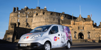 Mitie EV van at Edinburgh Castle
