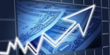 graphic of dollars and arrow chart