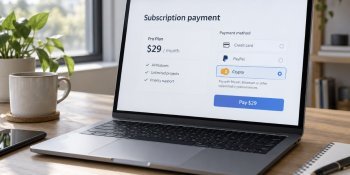 laptop with subscription options