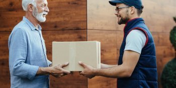 man receiving parcel